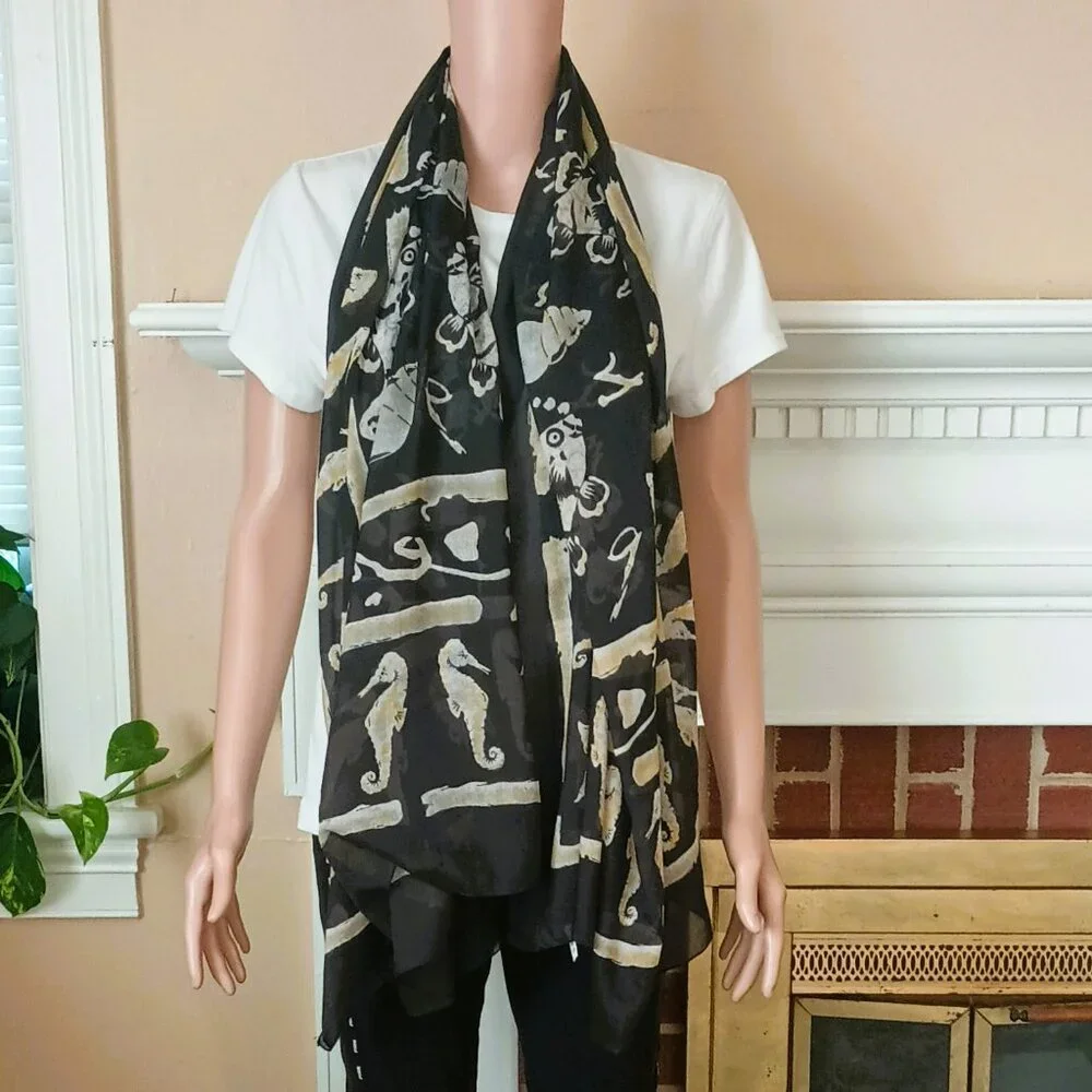 Rima Sheer Nautical Wrap Scarf 67